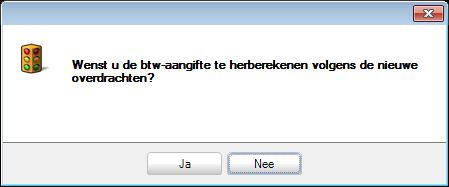 Als de gewenste aanpassingen voltooid zijn, worden deze bewaard via de knop. 5. Ten slotte kan het venster Beheer btw-overdrachten afgesloten worden. 6.