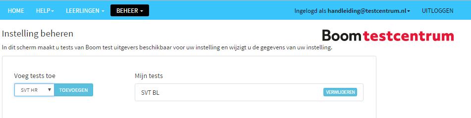 Afbeelding 9.4: De juiste test toevoegen aan uw account Afbeelding 9.