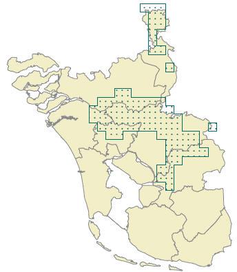 Verspreidingskaart glanshaver- en vossenstaarthooilanden Huidig voorkomen en Natura 2000: Glanshaverhooiland van subtype A komt vlakdekkend over een aanzienlijk oppervlakte slechts op enkele locaties