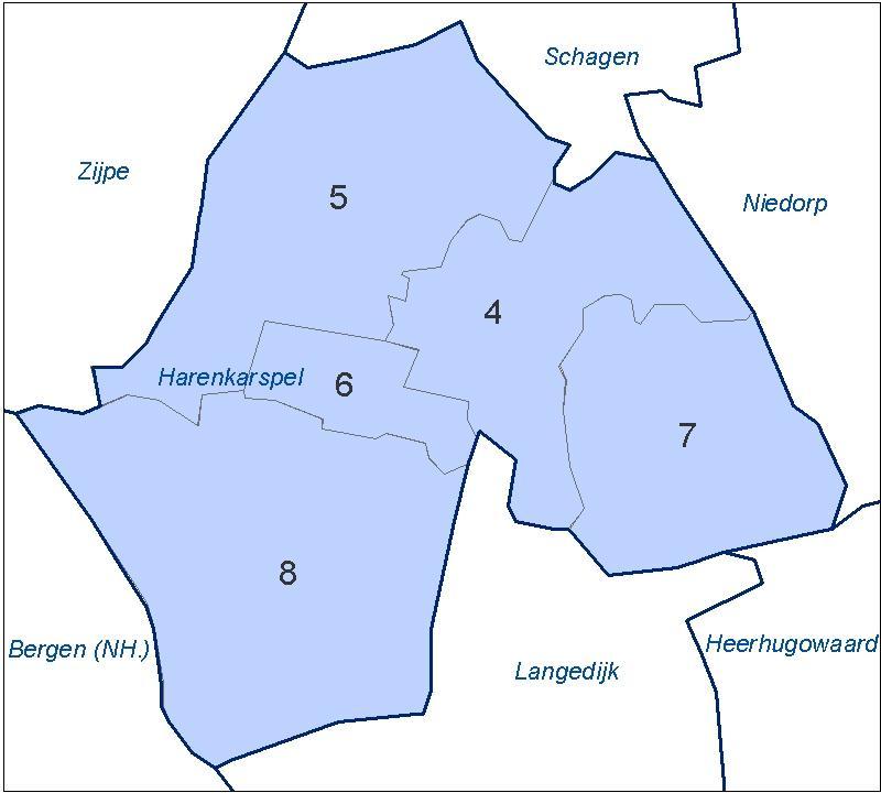 4 Buurtindeling Bij het onderzoek in de gemeente Harenkarspel is uitgegaan van onderstaande buurtindeling. 4 Dirkshorn 5 St.