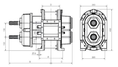 Verdringerpompen Pompes à lobes verdringerpomp standaard Pompe transfert standard verdringerpomp snelwisselversie Pompe transfert échange rapide TYpe type D60 S D120 S D180 S D240 S D300 S D420 S A B