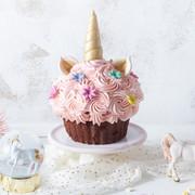 00 Giant cupcake dier Smaak: vanillecake (chocoladecake op aanvraag) + vanille botercrème topping (chocoladepasta topping op aanvraag) Mogelijkheden: roze konijn, egel, hond, nijlpaard,
