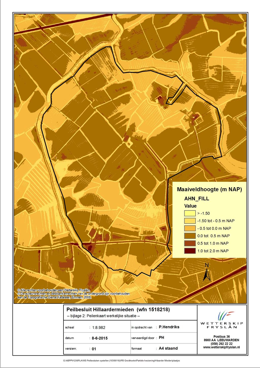 3 PLANGEBIED 3.1 Ligging en gebiedsomschrijving Dit peilbesluit heeft betrekking op een gebied in de gemeente Littenseradiel, ten westen van Leeuwarden, nabij de bebouwde kom van Hilaard.