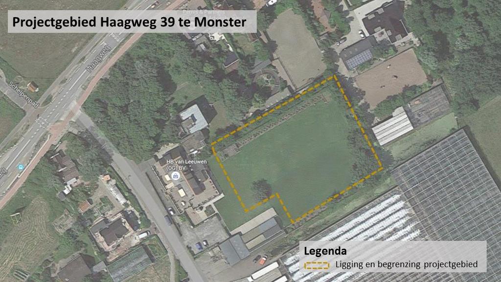 3 PROJECTGEBIED 3.1 Ligging Het ecologisch onderzoek heeft betrekking op het projectgebied aan de Haagweg 39 te Monster.