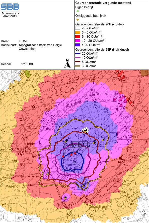 GEUR BIJ MILIEUVERGUNNINGEN In 2001 is er onderzoek gebeurd naar het aantal odour units dat per varken geëmitteerd wordt. In Vlaanderen wordt aangenomen dat een vleesvarken 29.