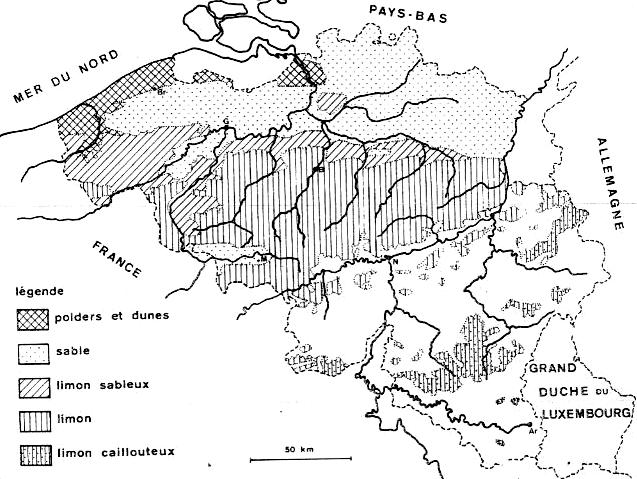 1.3. Bodemkundige opbouw 1.3.1. Drongen Landschappelijke context De gemeente Drongen ligt bodemkundig gezien op de grens van de Vlaamse zand- en zandleemstreek (fig.4).