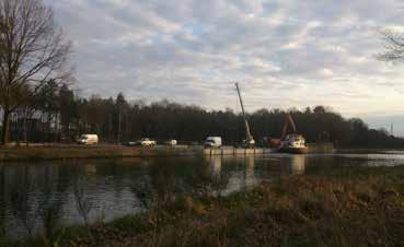 KADE IN GEBRUIK De nieuwe laad- en loskade langs het kanaal Bocholt-Herentals is op 25 februari voor het eerst gebruikt.