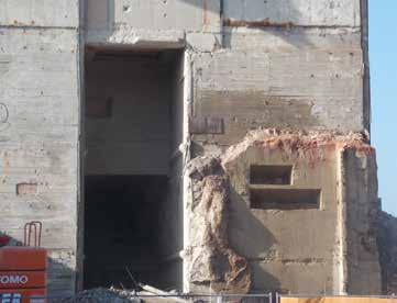 In een 3de fase worden door middel van shavers de betonmuren afgeschraapt.