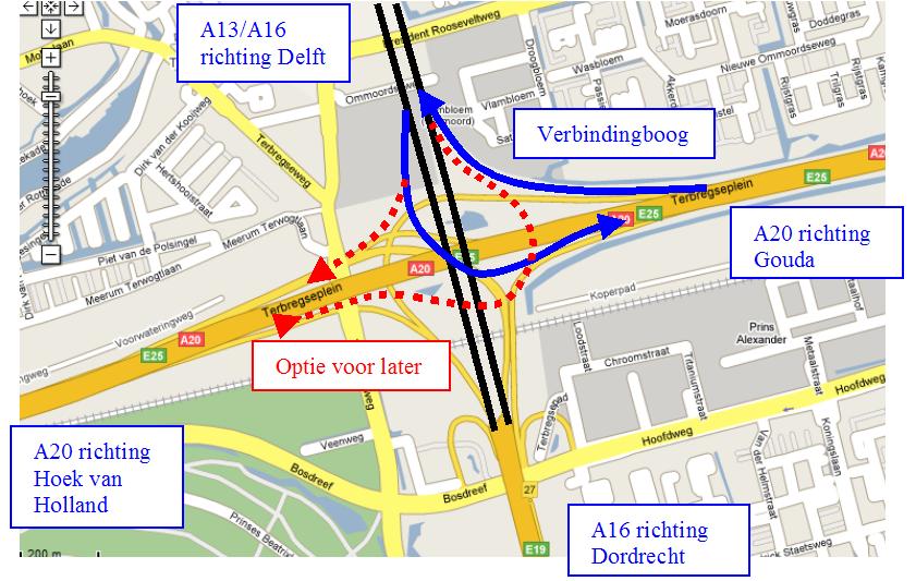 5.3.4. Verbindingsbogen (1.3) Figuur 5.3.4.1: Verbindingsbogen (1.3) Op het knooppunt Terbregseplein kruisen twee rijkswegen, de Rijksweg A16 en de Rijksweg A20.