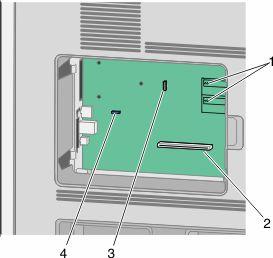 Raak daarom eerst een metalen onderdeel van de printer aan voordat u de elektrische componenten of aansluitingen van de systeemkaart aanraakt.