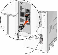 Land/regio Duitsland Oostenrijk Zwitserland Er is een plug geïnstalleerd in de EXT-poort van de printer. van de printer. Deze plug is noodzakelijk voor de correcte werking Opmerking: Verwijder de plug niet.