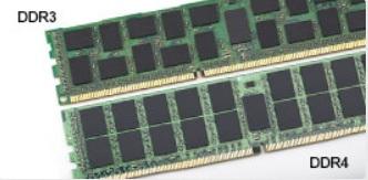 Afbeelding 2. Verschil in inkeping Vergrote dikte DDR4-modules zijn iets dikker dan DDR3-modules om ruimte te bieden aan meer signaallagen. Afbeelding 3.