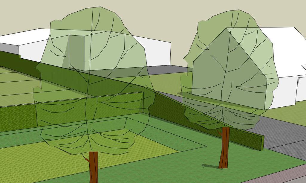 TOETSINGSCRITERIA STRAAT MET WADI Massa en positionering Rijenwoningen: horizontale gevelopbouw, toepassen van accent met een dwarskap op de hoekpunten die grenzen aan de openbare ruimte en in het