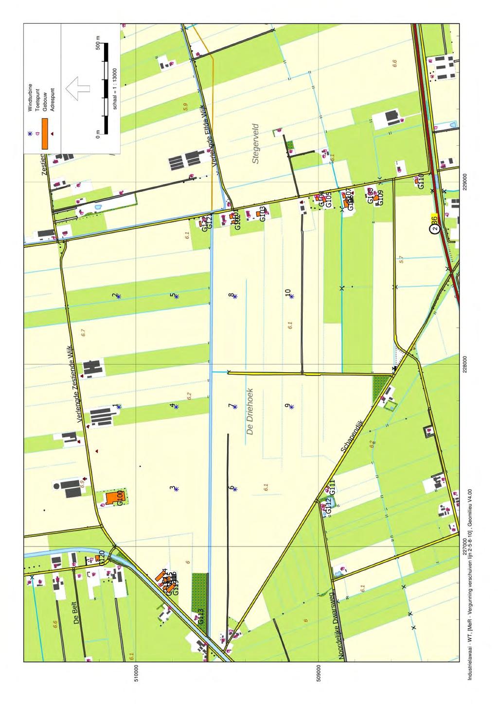 26 Overzicht objecten rekenmodel ligging van gebouwen 714131