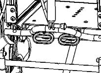 Maat 1+2 Maat 3+4 an de voorkant van het frame, transportbevestiging : 3. * Verwijder de dopjes (D) uit de zijrails. * Schuif het draadblok in de zijrails.