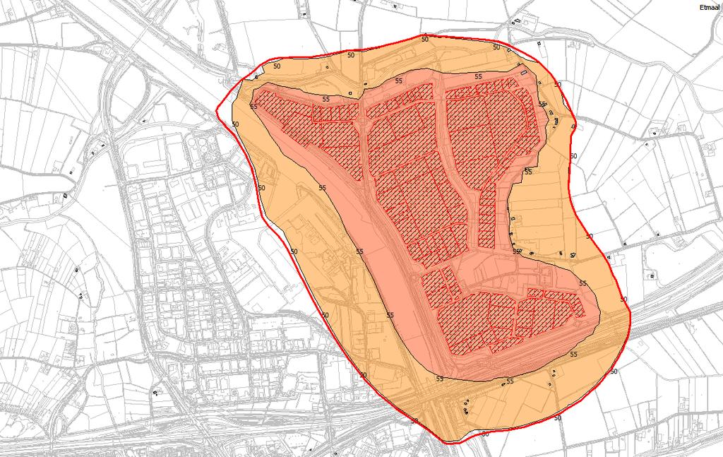 17 van 29 5.2 Optimalisatie Medel bestaand Dit kavelmodel geeft de etmaalwaarde contouren weer van de optimalisatie van de geluidemissieruimte zoals gerapporteerd in Herzoneringsonderzoek kanaalzone.