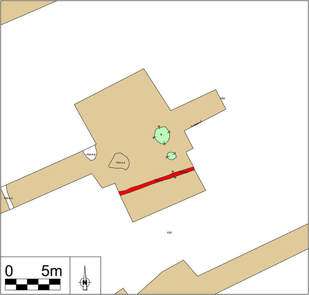 7.2. Late bronstijd - IJzertijd De enige twee sporen die, op basis van enkele fragmenten handgevormd aardewerk, met enige voorzichtigheid te dateren zijn in deze periode bevinden zich bovenaan het