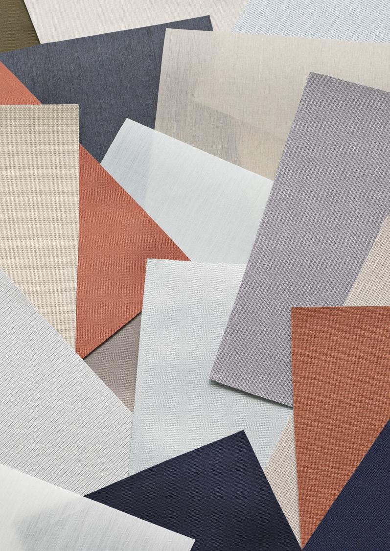 Textiel De stoffen beschikbaar voor het Kvadrat Roller Blinds bieden verschillende niveaus van controle over licht, thermisch comfort en schittering.