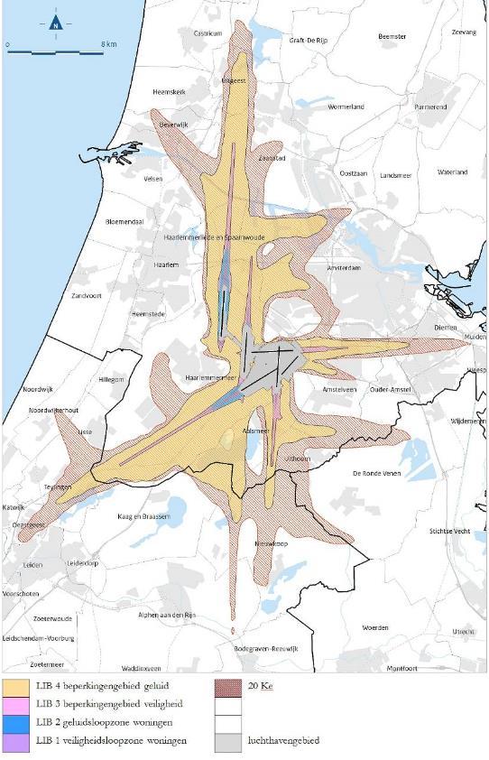 Planologische beperkingen Het Luchthavenindelingsbesluit (LIB) beschrijft de ruimtelijke beperkingen voor gebieden rondom Schiphol.