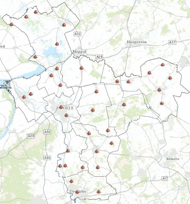 clusterkazernes. Deze zijn gevestigd in Zwolle (hoofdkantoor), Deventer, Hardenberg en Kampen.