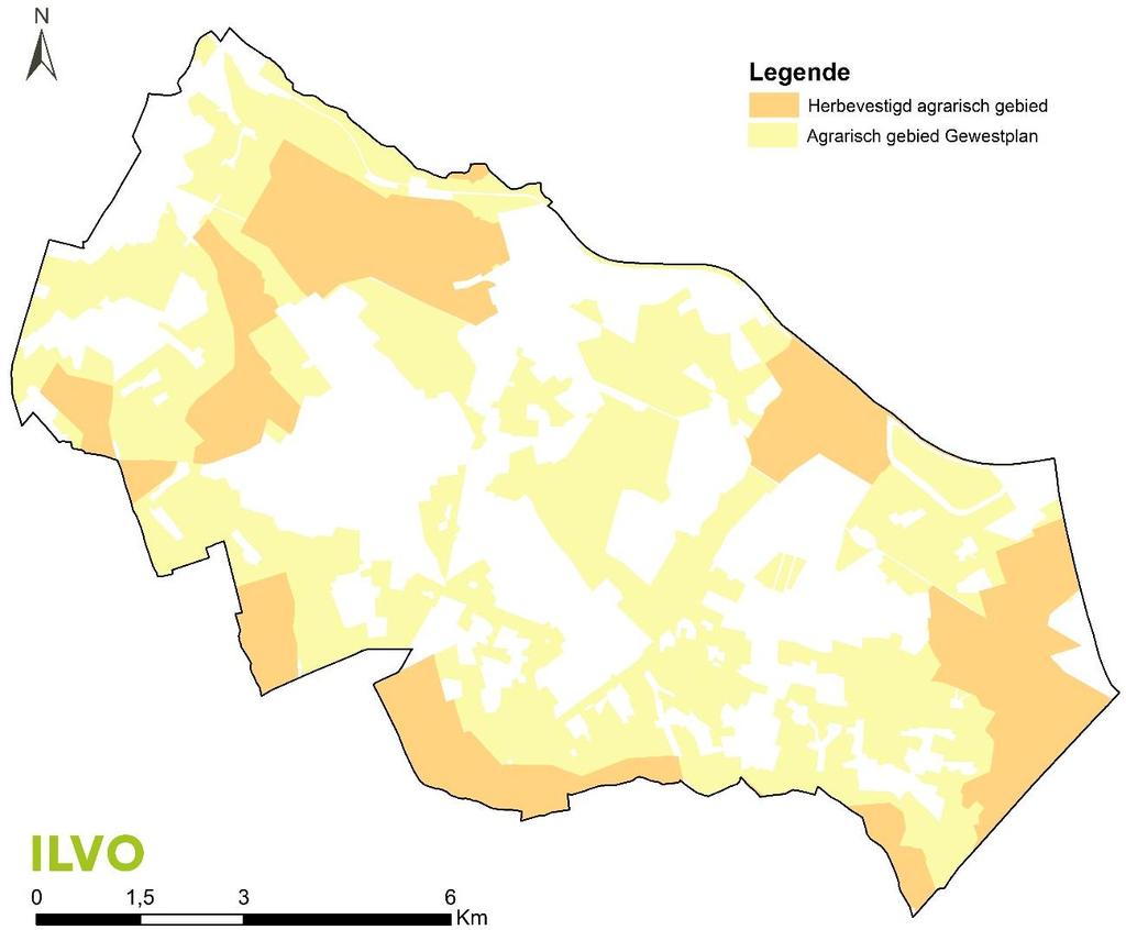 Bulskampveld Kaart: Herbevestigd Agrarisch gebied landschapspark Bulskampveld GEWESTPLAN 60,9 39,1 Landbouw Andere bestemmingen