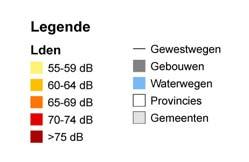 geluidsniveaus over een volledige dag, avond en nacht, waarbij men de