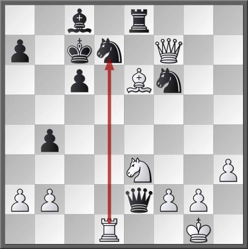 25 Lg6 26.h4 met wederzijdse kansen. 20.Txe6 fxe6 21.Pxh6+ Lxh6 22.Dxh6 De5 Mogen wij 1 diagram a.u.b.? Véél beter: 31.Txd7! +Lxd7 32.Dxf6= Nu had 31 Dxb2 zwart nog goeie kansen geboden.
