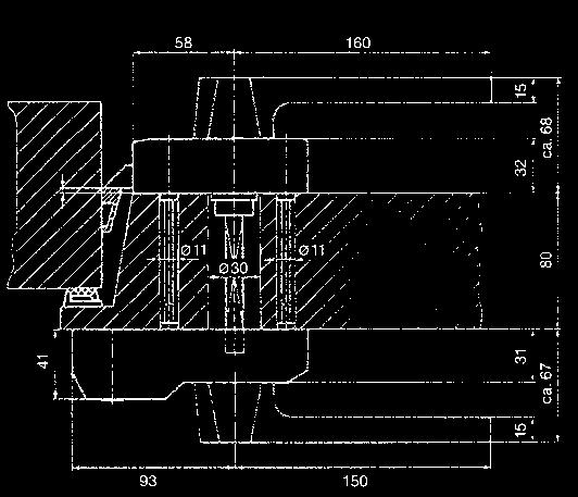 - M = 80 mm 750-02023 Binnenopener neus - M = 00 mm 70-0200 Sluitplaat