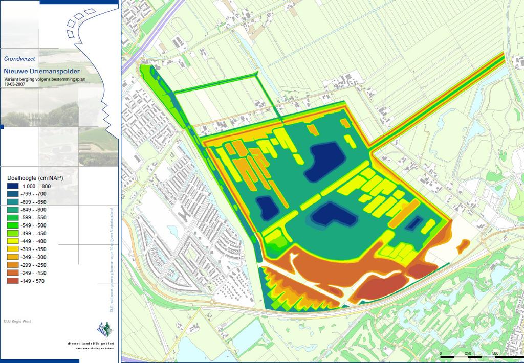 Toekomstige situatie 3 Toekomstige situatie 3.1 Algemene gegevens 3.1.1 Maaiveld Om de seizoens- en piekberging te kunnen realiseren wordt het maaiveld afgegraven of opgehoogd.