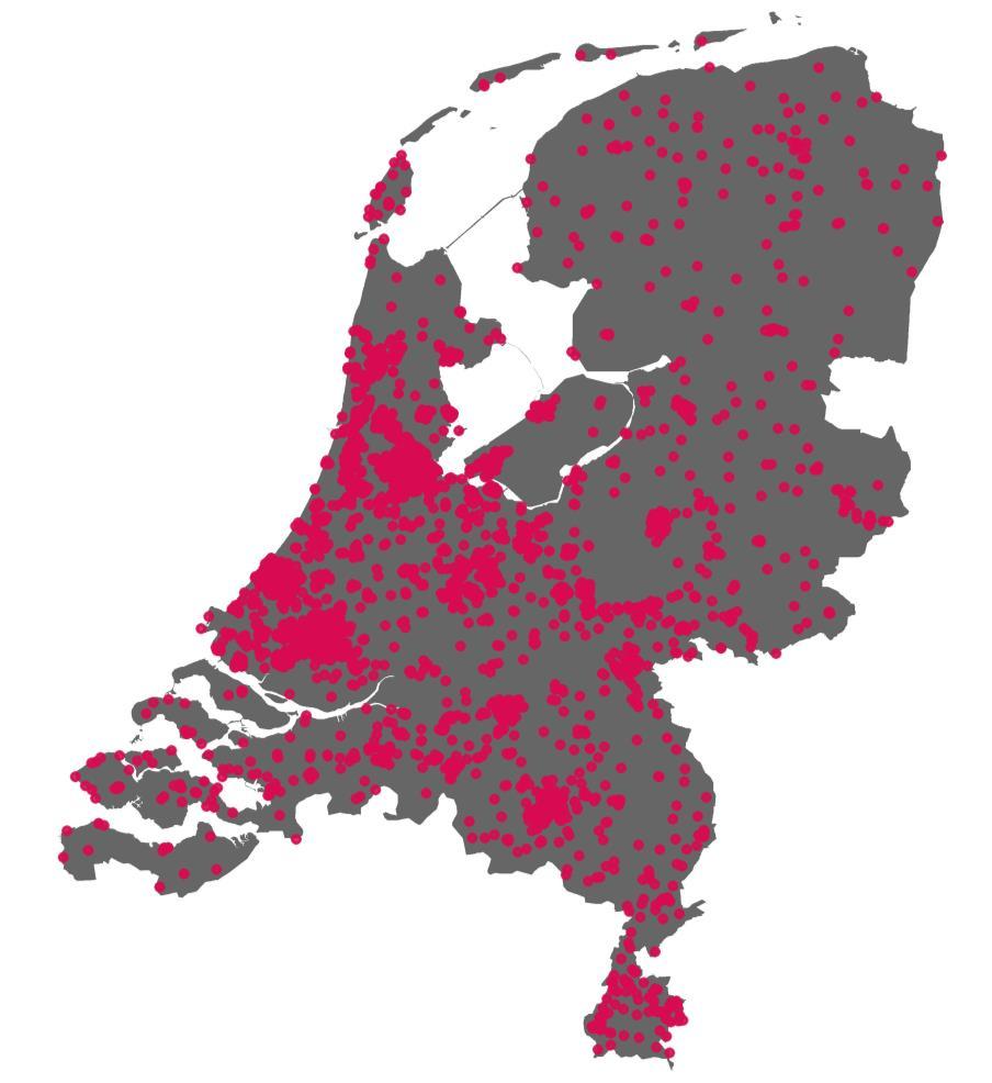 1. Smart Charging Ready (SCR) laadpalen Disclaimer: Deze kaart dient ter illustratie van het groeiende aantal publieke slimme laadpalen in Nederland.
