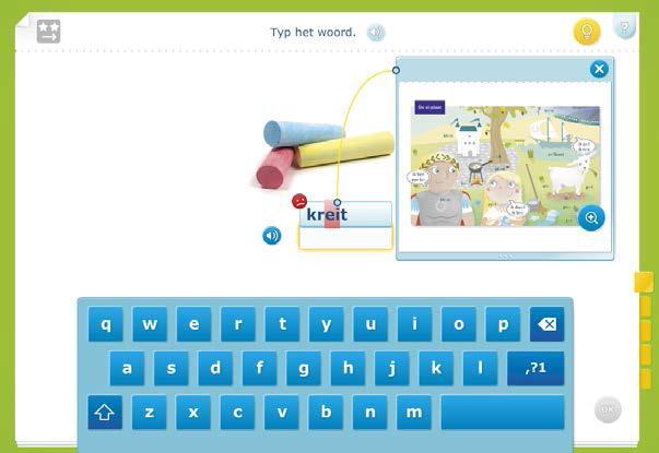 als het een fout in een spellingmoeilijkheid betreft (bijvoorbeeld hont in plaats van hond) krijgt het kind het betreffende spellinghulpje uit de