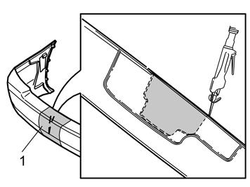10 Verwijder: de klinknagel (1) op de beugel (2) voor de uitlaatdemper. Gebruik een knijptang. de schroeven (3) op de beugel de beugel door de rubberophanging (4) los te maken.