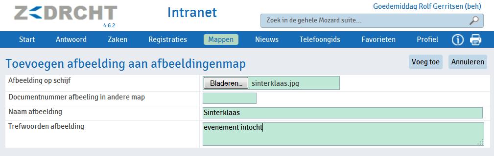 Door de knop Toevoegen afbeelding te activeren wordt onderstaand scherm geopend.