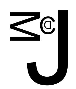 Omdat de achternaam naar mijn idee het belangrijkst is, is deze letter (J van Jong) het grootste weergegeven. Links gekanteld staat de letter M van Marius met de bovenkant vast aan de steel van de J.