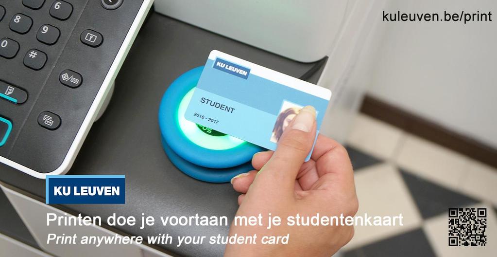 Hier lees je hoe je deze drivers op je eigen laptop kan installeren. Printkrediet kan je online opladen. Het bedrag wordt automatisch gekoppeld aan je KU Leuven-kaart.