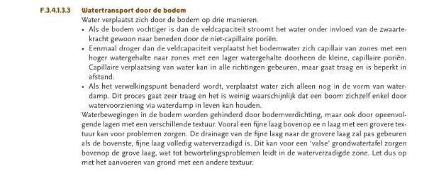 1. Onderzoek toekomstige groeiplaatsomgeving Noodzakelijk doorwortelbaar volume voor bomen : Vuistregel : Grondwaterprofiel : 0,750m³ per 1 m² kroonprojectie bij definitieve boomgrootte