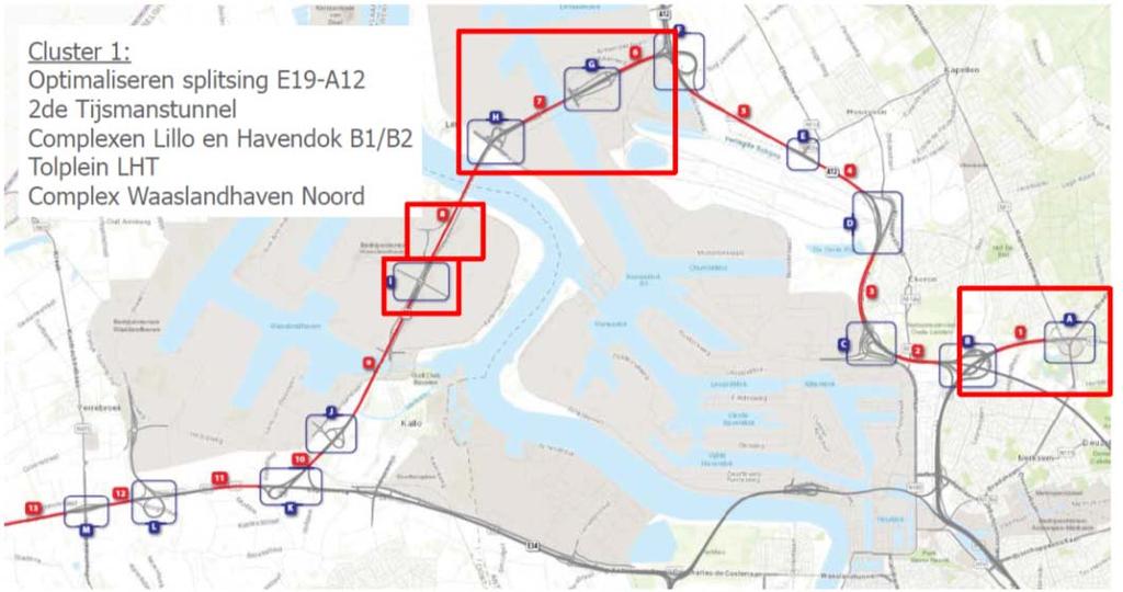 66 (2016-2017) Nr. 1 49 Figuur 2 Overzicht cluster 1 2.2. Cluster 2 In een tweede cluster wordt het haventracé verder geoptimaliseerd met een aantal belangrijke ingrepen op R2.