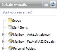 4. Integratie met Outlook: beheer van lokale e-mails Met deze functie kunt u een directe koppeling maken tussen BRIO en MS Outlook: u kunt dus uw Inbox van Outlook aanspreken om uw e-mails te