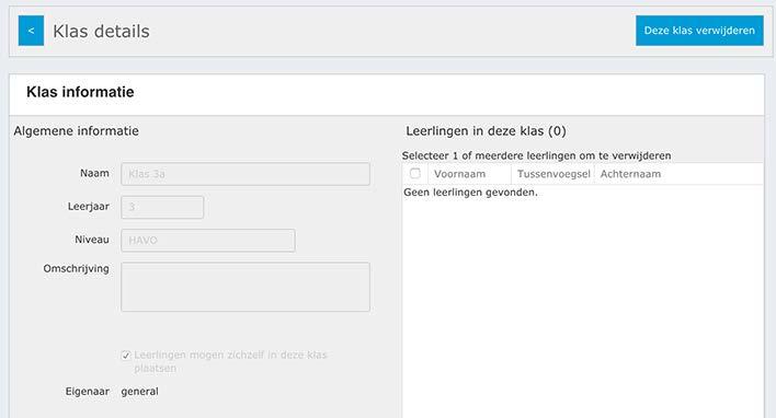 Leerlingen kunnen dan hun eigen klas kiezen als ze voor de eerste keer inloggen in de digitale omgeving van