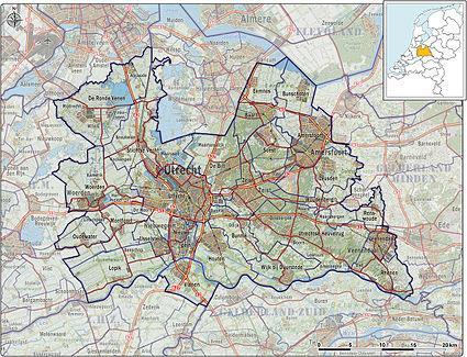 Bijlage 1: Verzorgingsgebied VRU De huidige Veiligheidsregio Utrecht is op 1 november 2010 ontstaan. Zij is een samenwerkingsverband van 26 gemeenten.