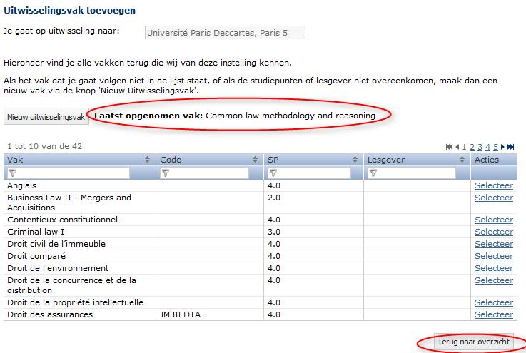 10 Stel je curriculum in uitwisseling samen door ofwel uitwisselingsvakken uit de lijst te kiezen of zelf vakken te maken.