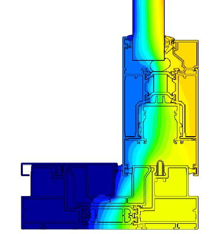 Thermische simulaties 140 SL + 180 SL + Decalu biedt twee types schuiframen aan, de 140 SL+ en de 180 SL+. Beide systemen zijn voorzien van PUR isolatieschuim in de thermische onderbreking.