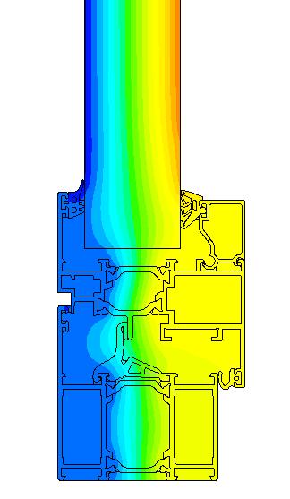 Thermische simulaties 60 S 80 S+ De S reeks wordt onderverdeeld in 2 isolatie-categorieën. De 60 S heeft een thermische onderbreking in polyamide van 24mm.