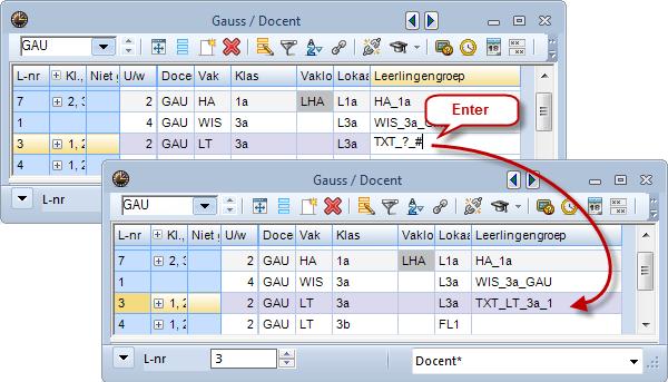 WebUntis basispakket 19 afbeelding 17 Groepsdelingen (verschillende lesgroepen met