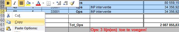 toegevoegde leden 2) verplaats U naar de eerste lege lijn 3) klik met rechter muisknop op het ExcelNr Door klik op invoegen gekopieerde cellen worden