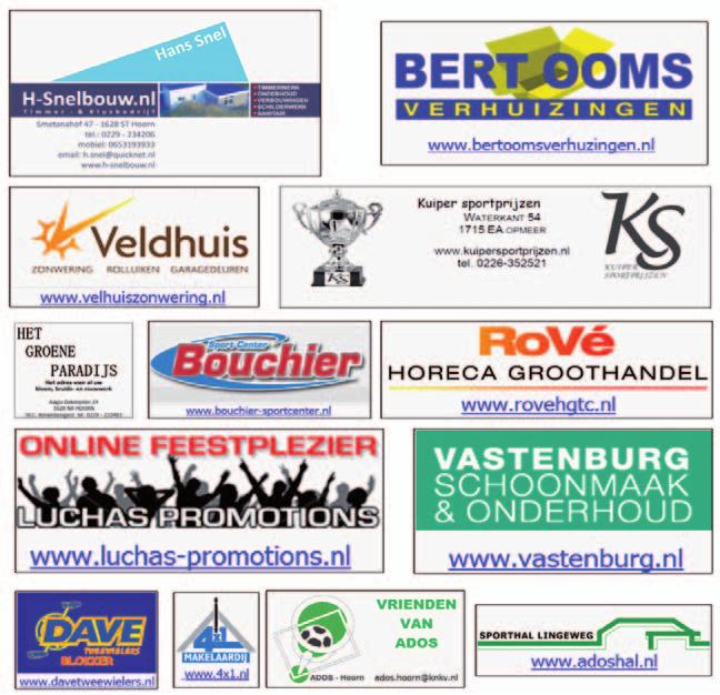 13 sponsors van ados hoofdsponsor van ados ADOS is op zoek naar een hoofdsponsor voor de vereniging.