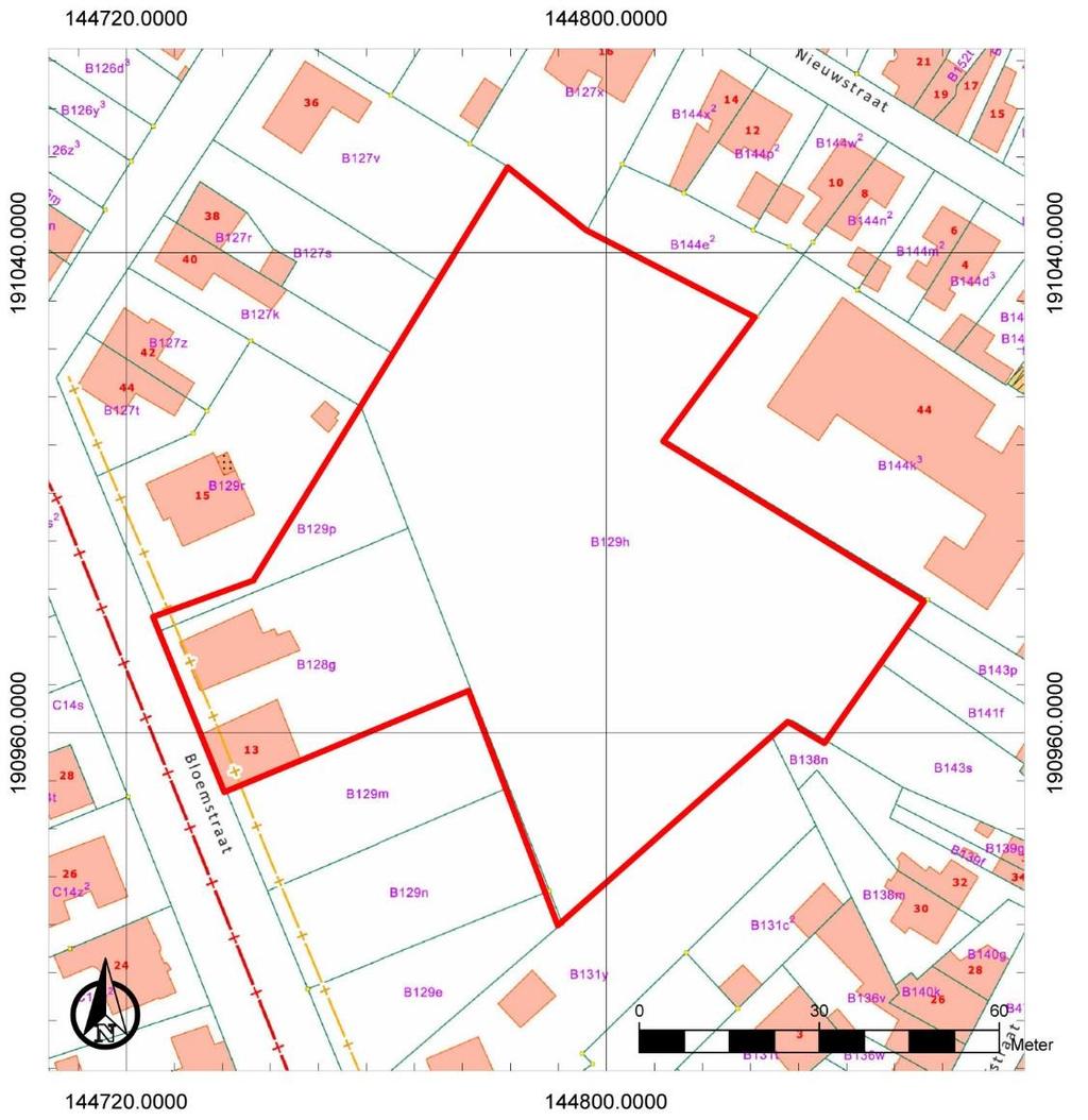 Figuur 2: Zone afgebakend voor verder vooronderzoek (rood) Onderzoekstechnieken Het bodemarchief dient onderzocht te worden totdat alle aardkundige eenheden onderzocht zijn waarin archeologische