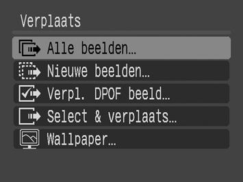 30 Beelden naar een computer downloaden Aan de slag 1. Controleer of het menu Verplaats wordt weergegeven op het LCD-scherm van de camera. De knop brandt blauw.