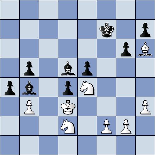 Wit moet zijn paard van e4 naar g5 wegspelen om mat of promotie te vermijden. Bijvoorbeeld 37. Pg5+ Kg8 38. Pb1 Lxg2 en wit moet het nog zien te redden!