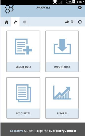 Socrative Bij de grammatica-onderwerpen is altijd een quiz beschikbaar die u kunt importeren in uw eigen Socrative-app. Dat werkt als volgt: - Installeer gratis de app: Socrative Teacher.